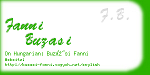 fanni buzasi business card